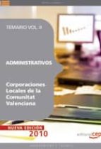 Administrativos Corporaciones Locales De La Comunitat Valenciana: Temario