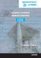 Cuerpo General Administrativo Del Csic Administracion General Del Estado