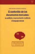 El Contenido De Los Documentos Textuales: Su Analisis Y Represent Acion Mediante El Lenguaje Natural