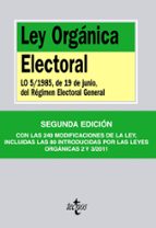 Ley Organica Electoral: Lo 5/1985, De 19 De Junio, Del Regimen El Ectoral General