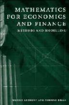Mathematics For Economics And Finance: Methods And Modelling
