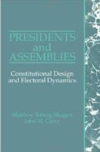 Presidents And Assemblies: Constitutional Design And Electoral Dy Namics