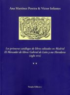 Primeros Catalogos De Libros Editados En Madrid